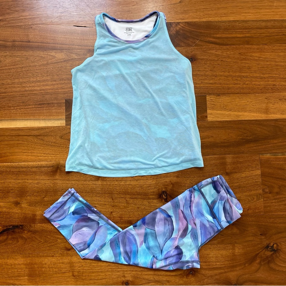 Athleta Girl Layered Tank and Capri Leggings Size Large